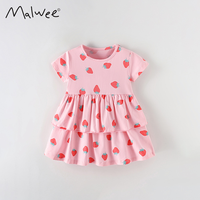 Malwee transfronterizo nueva ropa de niñas Europa y América vestidos de niños pequeños niñas dulces vestidos de moda de verano para niños