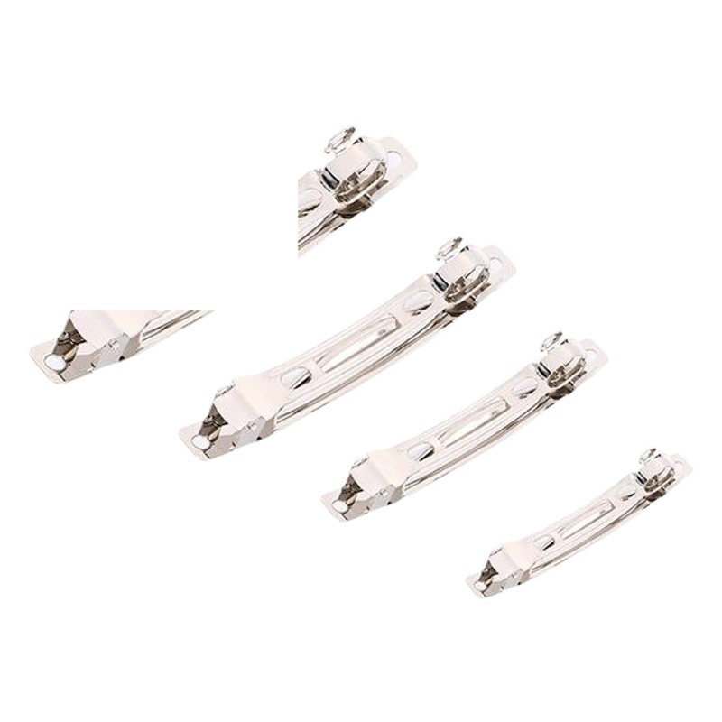Spring Clip Automatic Clip Div Bow Metal Electroplated Spring Clip Jewelry Automatic Clip Hair Clip Material Wholesale