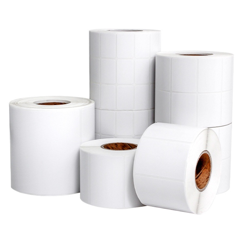 Sakura Papel de cobre personalizado Etiqueta autoadhesiva Papel de impresión Etiqueta adhesiva Etiqueta adhesiva de código de barras blanco Etiqueta adhesiva de cobre personalizada