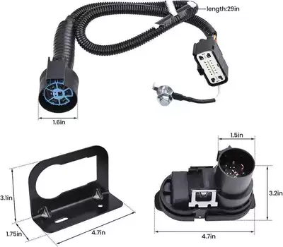 9L3Z-15A416-A with Iron Frame 4-7 Pin Trailer Wiring Harness Connector Kit Router Cable Set (Other Car Modifications) - 9l3z-15a416-a