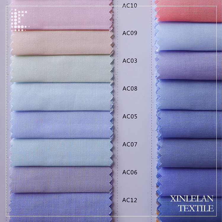 涤棉米通格衬衫面料色织小格子粘胶衬衣布莫代尔米通面料现货供应