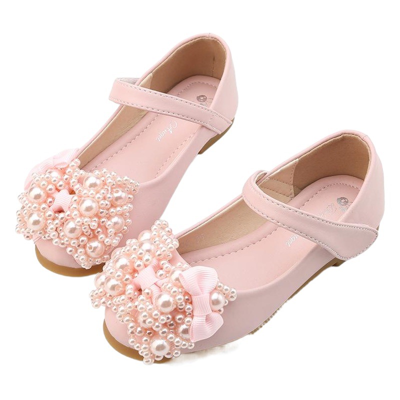 Zapatos de cuero para niñas otoño nuevos zapatos de una sola capa para niñas Zapatos de vestir de moda Zapatos de princesa de arco coreano entrega de fábrica