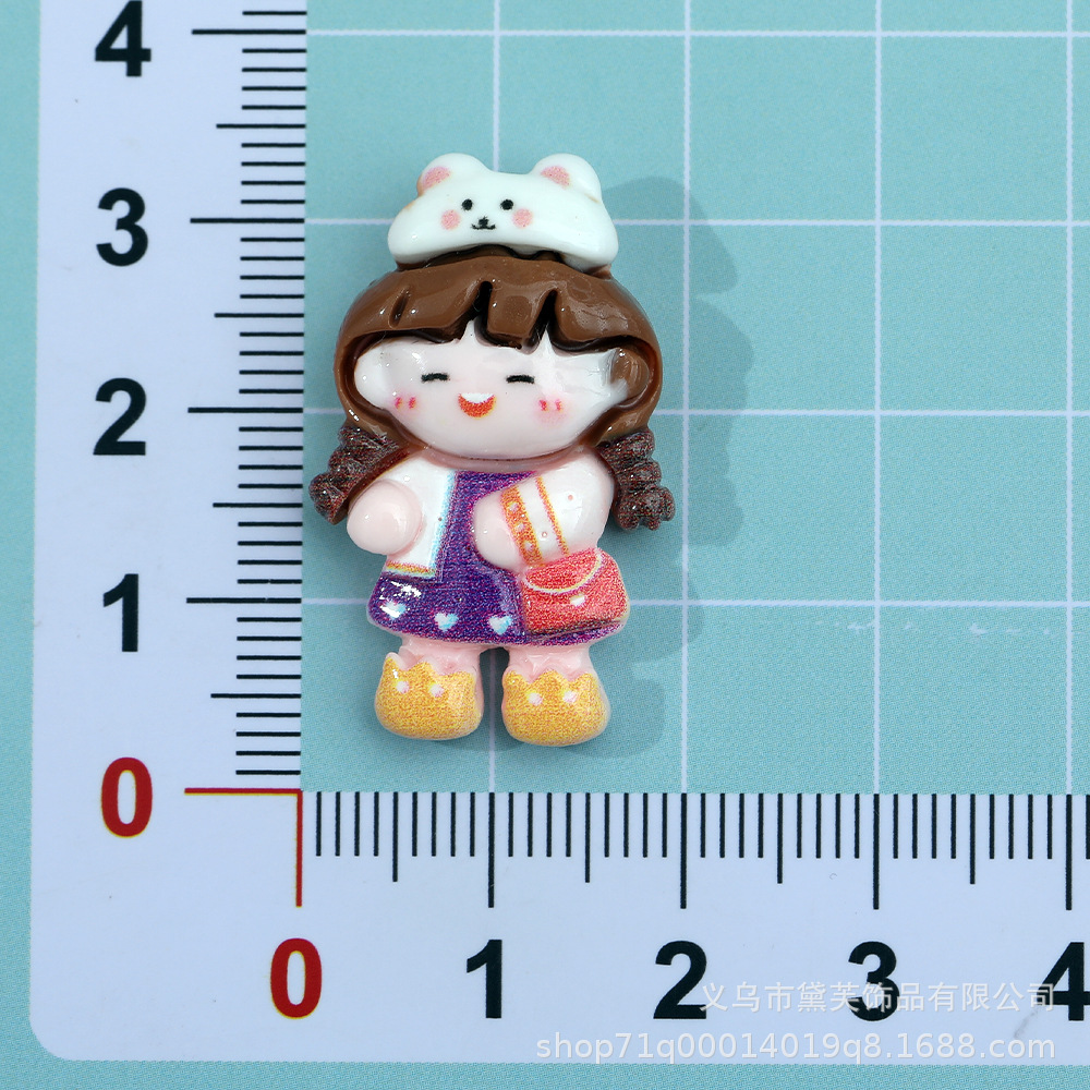 Festival de dibujos animados chica resina accesorios DIY crema pegamento horquilla zapatos papelería llavero material hecho a mano al por mayor