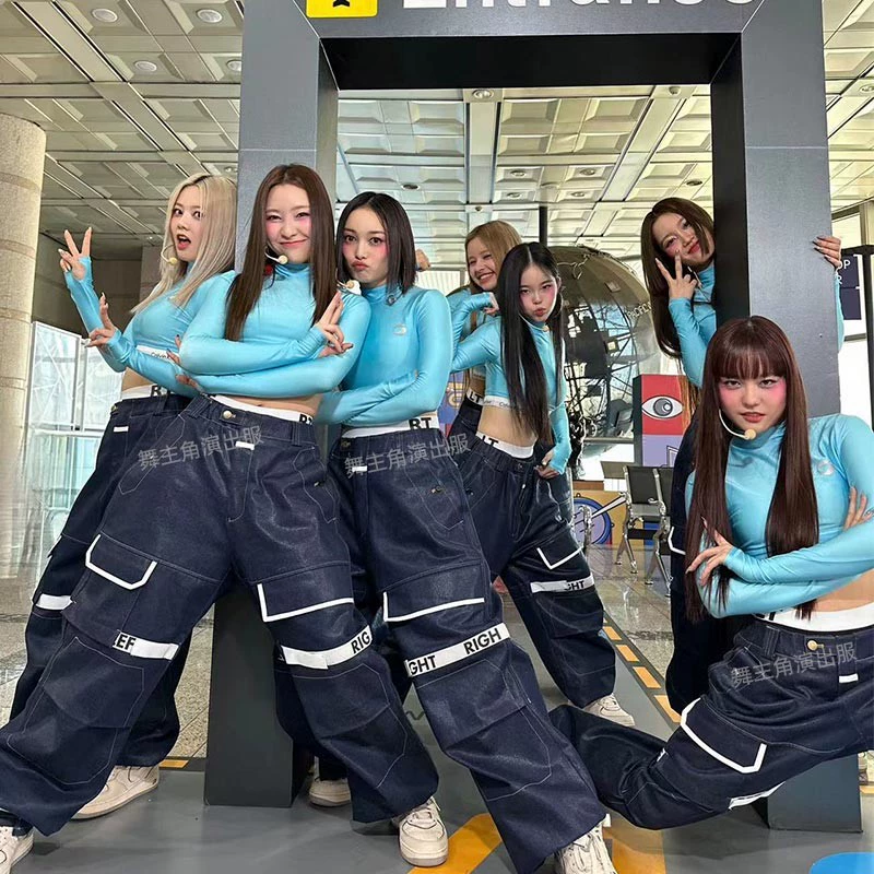2023, одежда для выступлений в стиле хип-хоп, джаз, костюм в стиле хип-хоп, модный костюм XG для девочек, групповая одежда для пения в одном стиле, молодежная одежда
