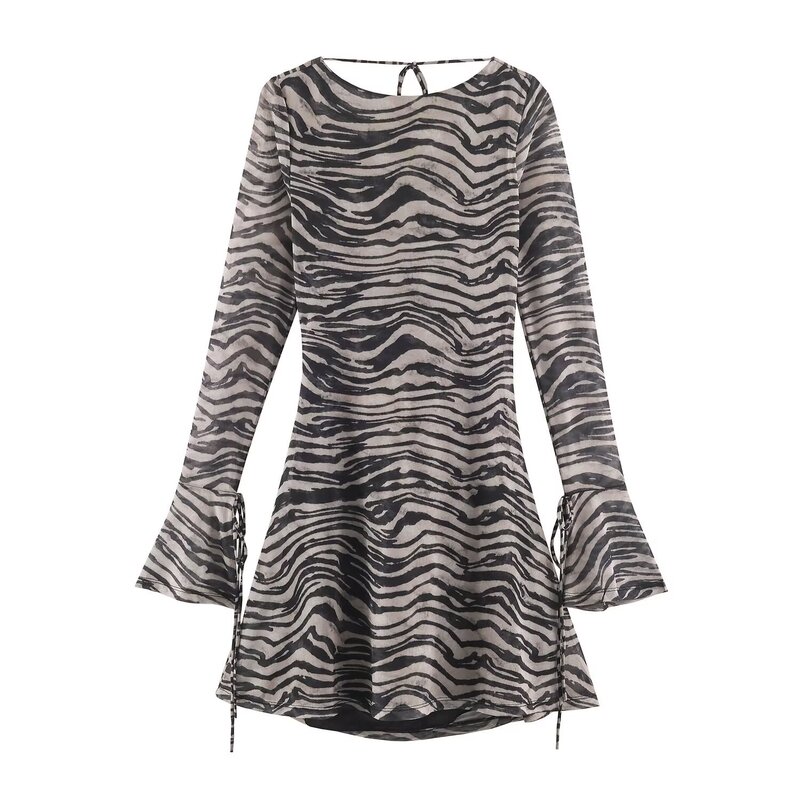 Myst&Za Women's Clothing 2026 Autumn New Fashion Slim Fit Bell Sleeve Animal Print Dress 5039846 Myst&Za Women's Clothing 2026 Autumn New Fashion Slim Fit Bell Sleeve Animal Print Dress 5039846