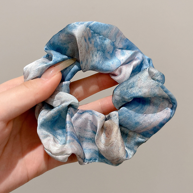 Primavera y verano, fresco, enrejado floral, diadema de intestino grueso, sentido avanzado femenino, bola dulce, cuerda para el cabello, tocado grande