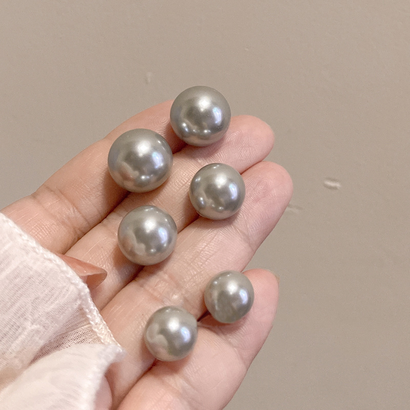 21#8mm灰色珍珠蚊香盘耳夹