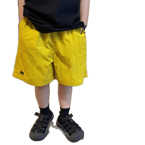 Children's Outdoor Thin Quick-Dry Five-Pocket Shorts Summer Boys' Outerwear for Middle and Large Children Korean Style Embroidered Shorts Trendy