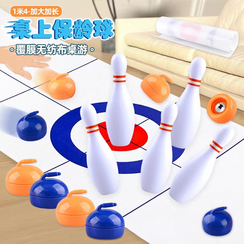 Table Bowling Curling Children's Board Game Educational Leisure Tabletop Game Parent-Child Interactive Toy for Boys and Girls
