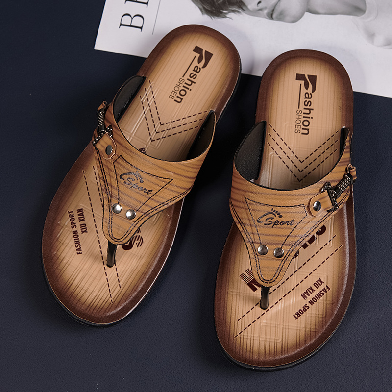 越南拖鞋2024新款軟底耐磨防滑防臭人字拖男士戶外運動涼拖男