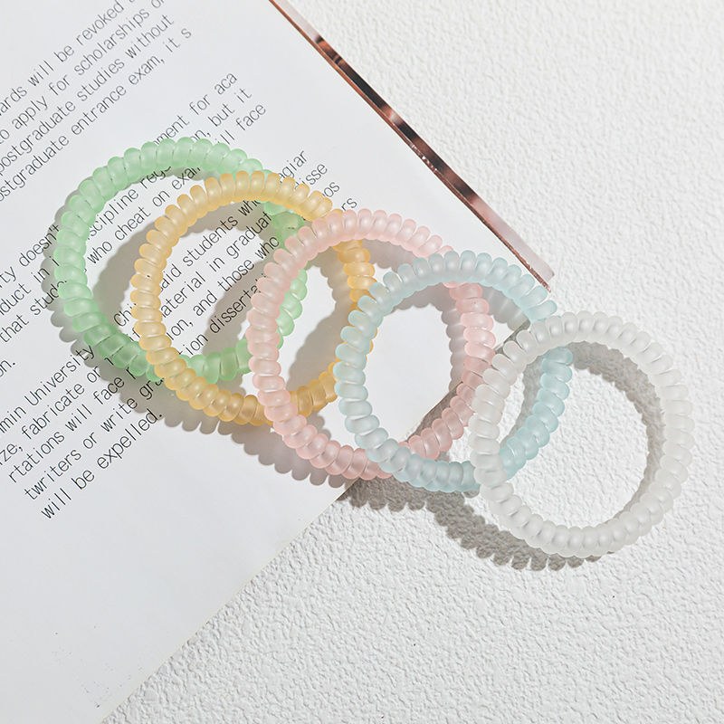 Hairpin Telephone line Hairpin Xian Qi Scrub Jelly color Hair tie rubber string ins Wind rope