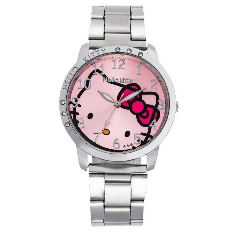 Cross-Border Hot-Selling Casual Hello Kitty Steel Band Women's Watch, Kitty Cat Fashion Cartoon Quartz Watch, Direct Supply from the Factory