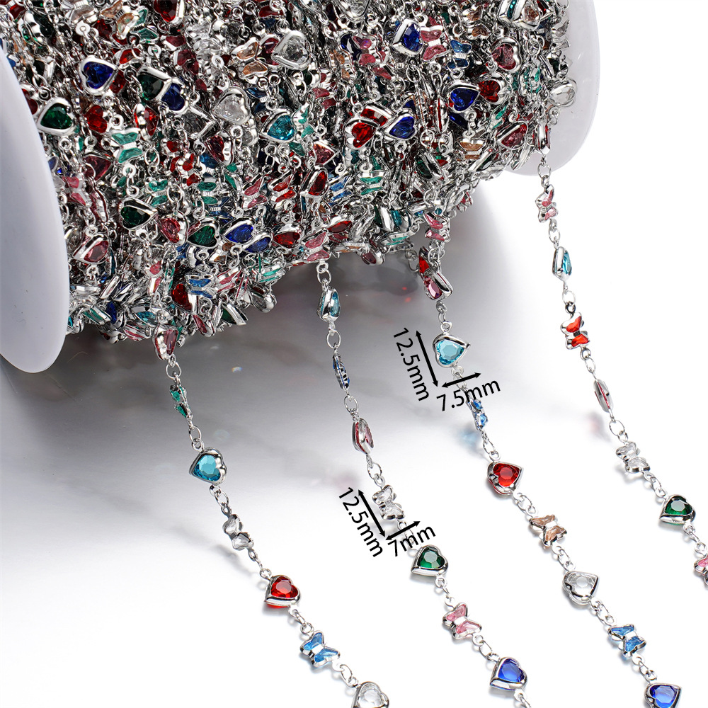 15g Weight Chain Jewelry Making Type 1 M Jewelry Making Size Glass Inlay Material DIY Jewelry Accessories, Bracelets, Necklace Classification 1 Roll Quantity Glass, Copper Material Bag, Colorful, Heart Shape, Butterfly Pattern Plating Design Casual, Simple Style Style 1 Roll Bag Colorful Heart Shape DIY Jewelry Accessories Bracelets Necklace Glass Copper Glass Casual Simple Style DIY Jewelry Accessories Bracelets Necklace 7