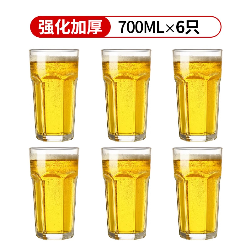 [두꺼운 내열] 700ml 팔각컵 - 6개입