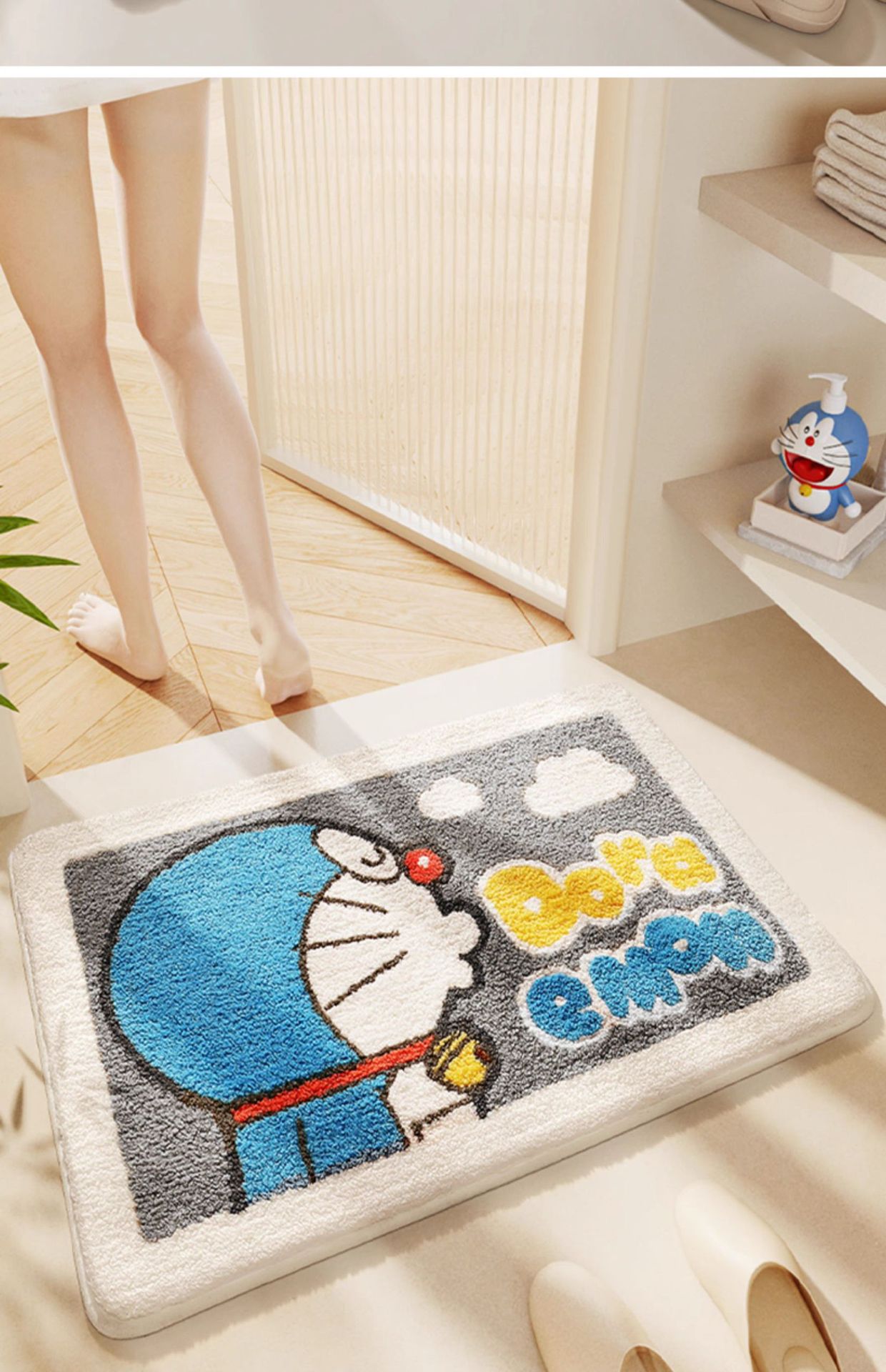 Cartoon Bathroom Absorbent Floor Mat, Stain-Resistant Foot Mat, Toilet Household Mat, Entrance Bathroom Non-Slip Mat, Imitation Cashmere Carpet