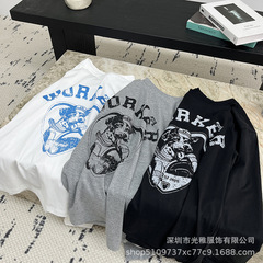 25早秋新款小狗印花yy薄款宽松套头卫衣