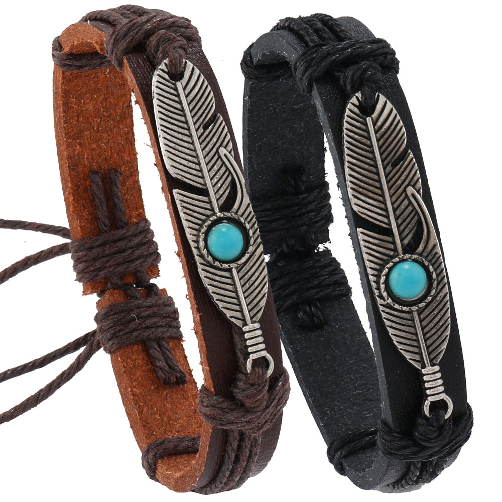 Fashionable woven retro polyurethane bracelet handmade