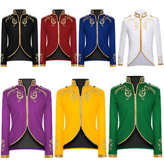 Mandarin Collar European and American New Men's Fashion Jacket Court Prince Gold Embroidered Suit Sports Jacket
