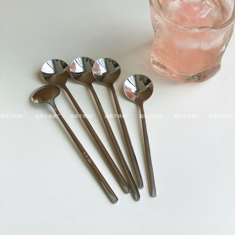 304ステンレス长柄攪拌スプーン高颜値甜品氷スプーン子供かわいいコーヒースプーンクリエイティブ小さなスプーン|undefined