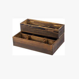 定制复古木质收纳盒梳妆台储物托盘装饰可叠加长方形木盒置物盒