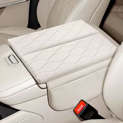 Armrest box pad Armrest Box Heightening Leather Cover - tengshi-n7-fluorite-rice