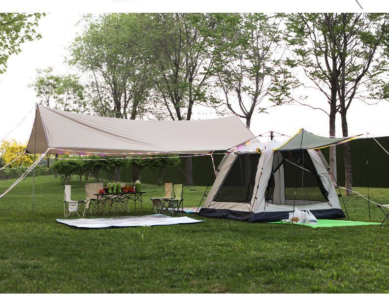 Outdoor canopy tent, thickened sunshade, waterproof, sun-proof, UV-resistant, portable for camping, butterfly-shaped canopy