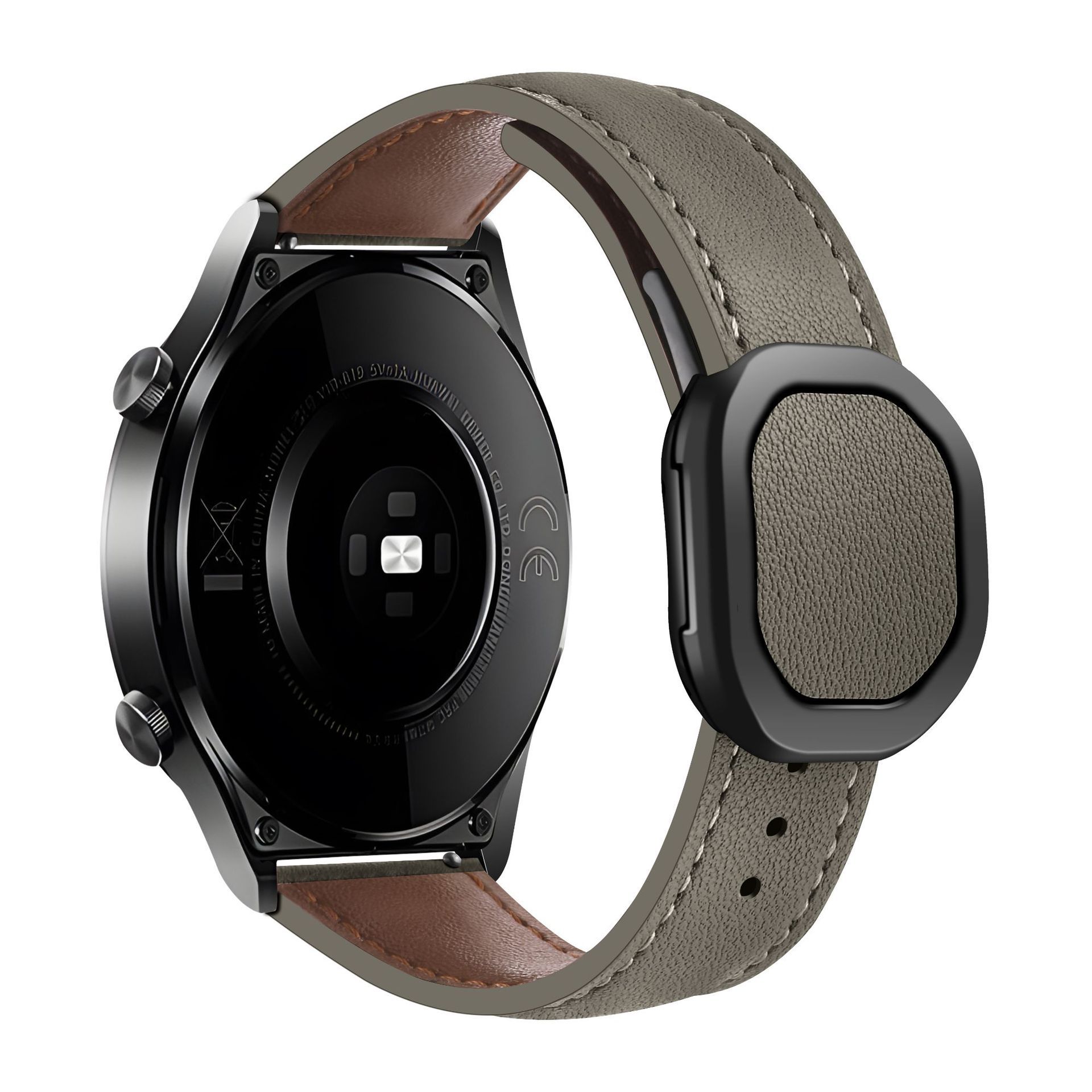 Sobib Samsungi ja Huawei moodsa stiiliga kellarihmadele, 20 mm ja 22 mm, Nautiluse magnetilise kokkupandava pandlaga nahast kellarihmadele._voghion.com