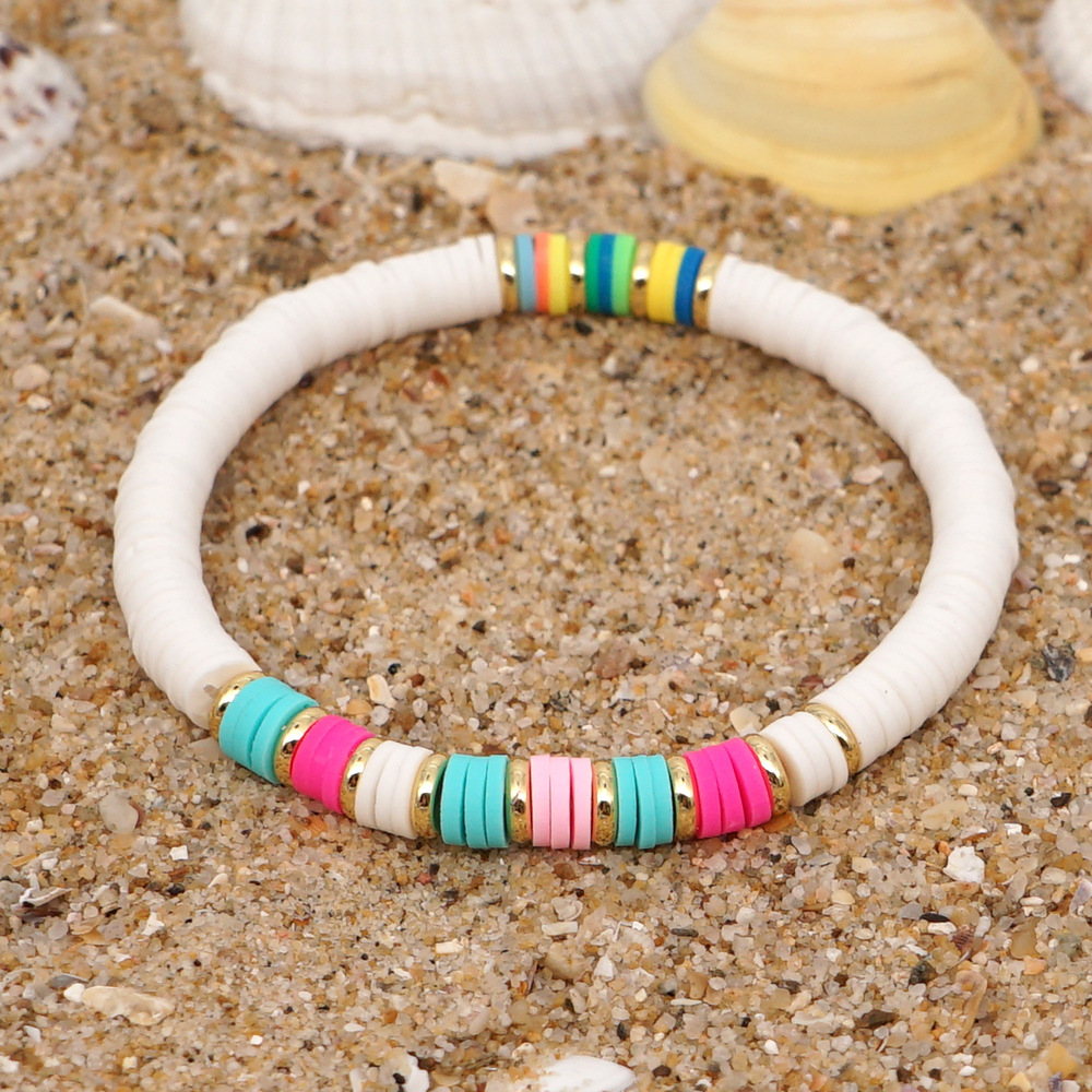 1 Piece Fashion Color Block Stainless Steel Soft Clay Beaded Women's Bracelets display picture 13