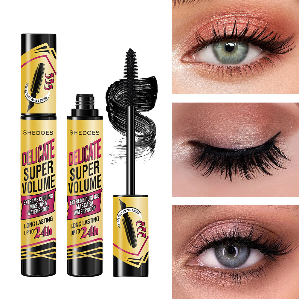SHEDOES Asia Central maquillaje transfronterizo denso y delgado 24H estereoscópico no acoplado máscara impermeable antiperspirante duradera