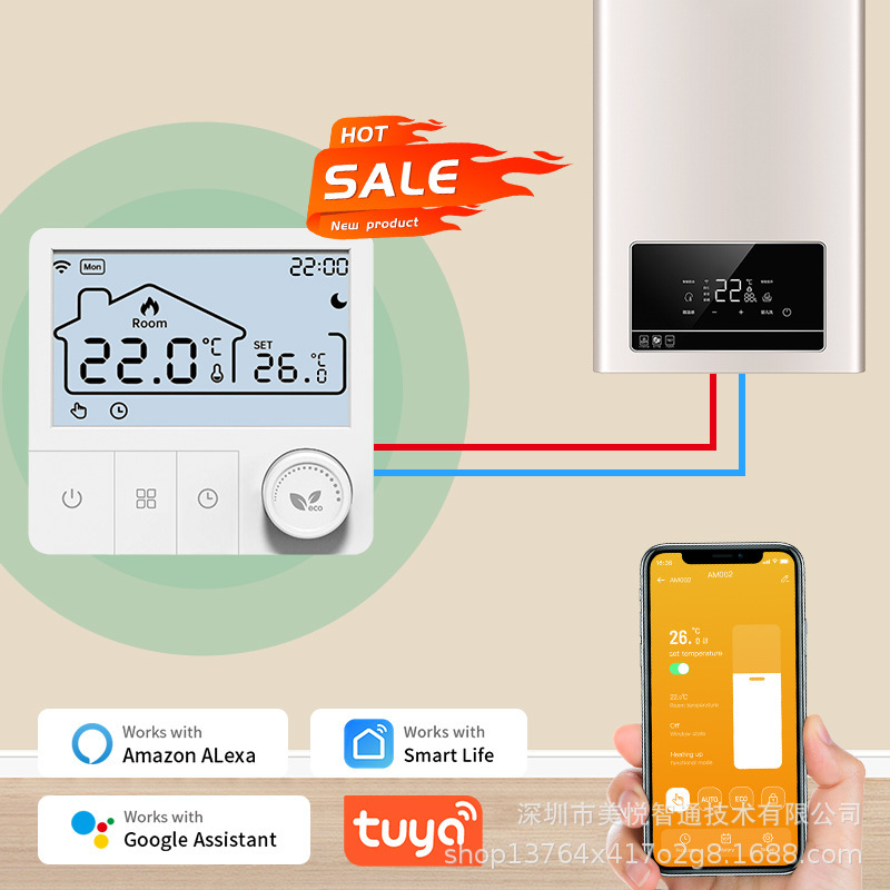 Wifi Smart Thermostat Battery Powered Boiler Gas Wall-Hung Boiler Temperature Controller Thermostat Wifi Smart Thermostat Battery Powered Boiler Gas Wall-Hung Boiler Temperature Controller Thermostat