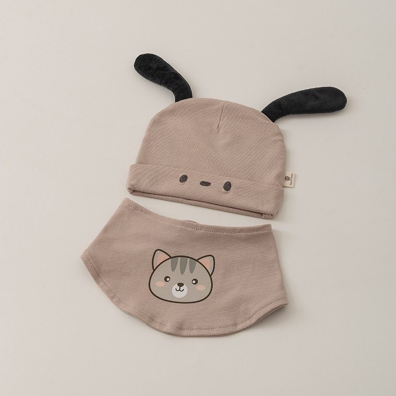 0-3 Meses de primavera y otoño delgado sombrero de bebés, algodón coreano, sombrero de bebés, perros