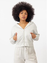 C 65158 Hooded Zip Fleece Long Sleeve Sweatshirt �Bñ�ӽq�l
