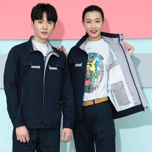 Cotton Welding Work Clothes suit Men's Wear-resistant Spring and Autumn Tooling Jacket Mechanical and Electrical Maintenance Engineering Labor Protection Factory Clothing