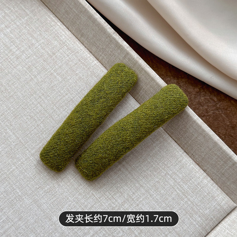 韩系纯色布艺长方形发夹女前额刘海夹侧边夹BB夹一字夹子发卡发饰|undefined