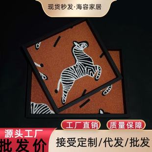 Original Light Luxury Leather Hermès Pattern Aromatherapy Tray Home Entrance Storage Tray Jewelry Desktop Ornaments