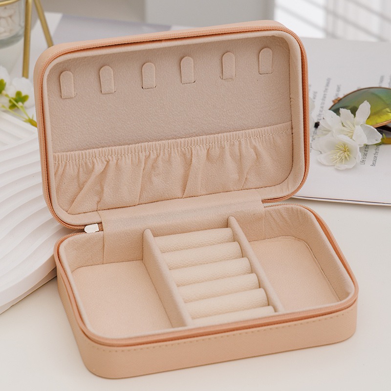 Transfronterizos Amazon bolsas de joyería minimalistas de viaje portátiles caja de almacenamiento de joyería de cuero caja de almacenamiento de joyería creativa