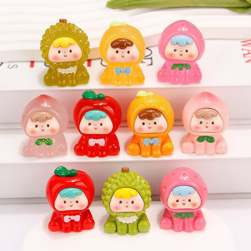 Resin Creative 3D Fruit Figurines Handmade DIY Accessories Micro-Landscape Ornaments Pendant Decorations Wholesale