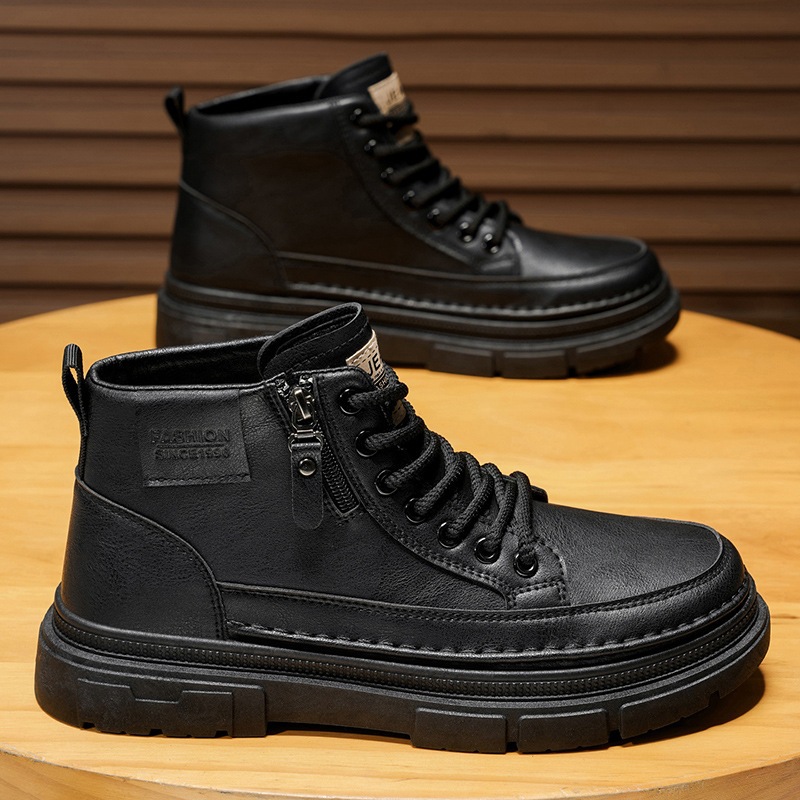 Botas Martin de alta calidad, zapatos de hombre de otoño, nuevos zapatos de trabajo, zapatos de cuero antideslizantes y resistentes al desgaste, botas casuales