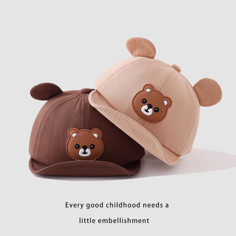 6-24 Meses sombrero para bebés primavera y otoño delgado estilo coreano lindo sombrero de pato gorra primavera sombrero de béisbol protección solar oso