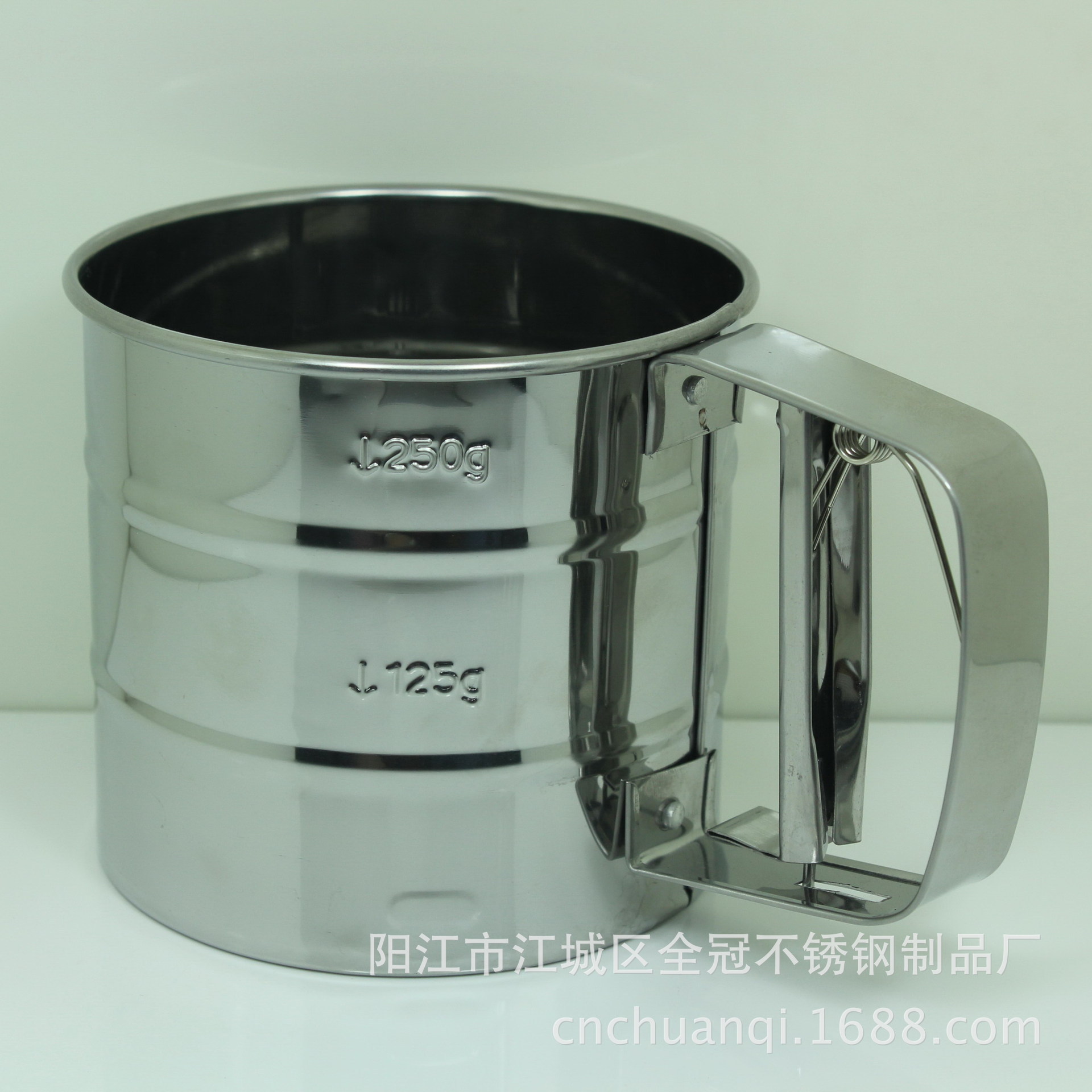 厂家批发大号杯型面粉筛杯型网筛二层网手拉式不锈钢家用过滤网筛