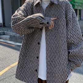 2023春秋翻领外套男休闲潮牌痞帅日系复古学生潮流帅气青少年夹克