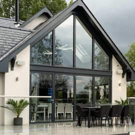 华康达75系列断桥铝合金钢化玻璃推拉门外开门平开门隔音隔热门窗