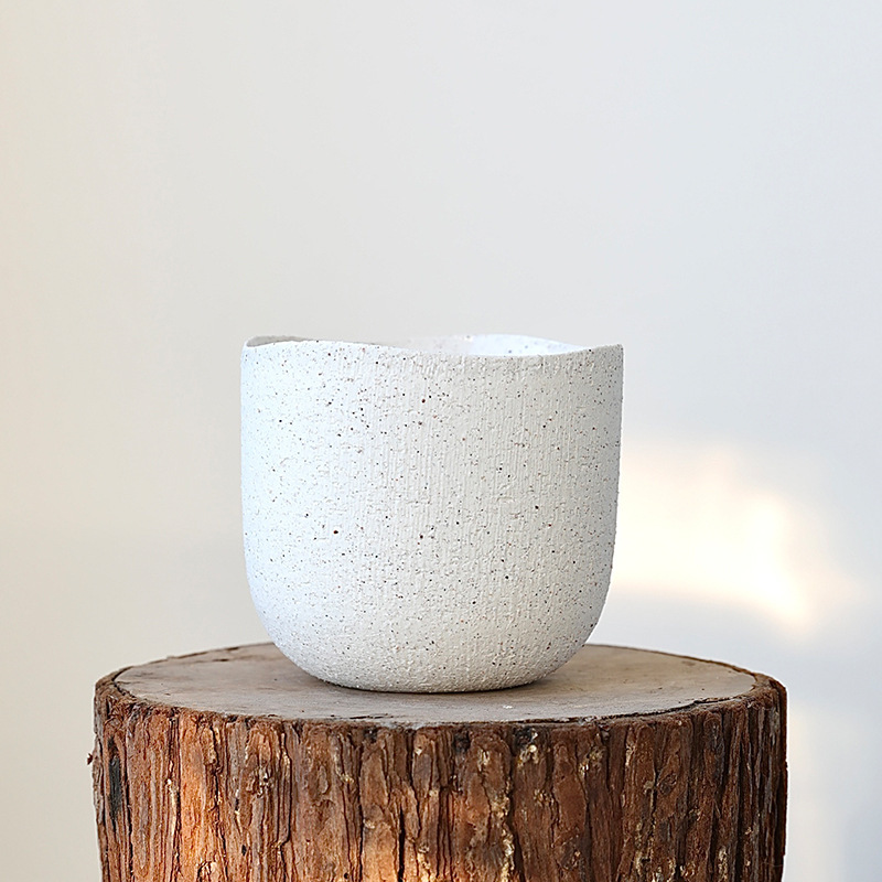 Scandinavian White Creative High-End Ceramic Flower Pots Stoneware Design Rough Pottery Pots Green Plant Pots Set Pots Desktop Home Scandinavian White Creative High-End Ceramic Flower Pots Stoneware Design Rough Pottery Pots Green Plant Pots Set Pots Desktop Home