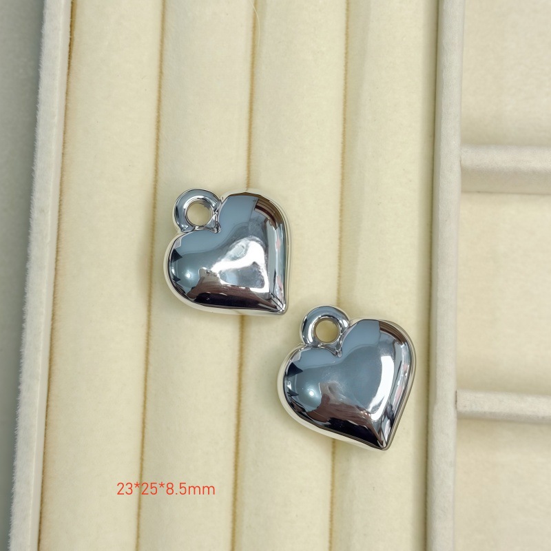 Chapado en oro y plata para proteger el color de la superficie brillante de acrílico melocotón amado colgante en forma de corazón pulsera manual collar de clavícula juguete DIY image 15