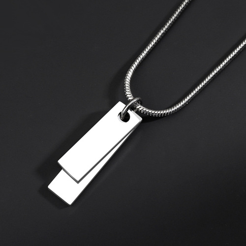 Double brand necklaces with personality and versatile light luxury men's trendy jewelry for men's titanium steel pendant men's necklace