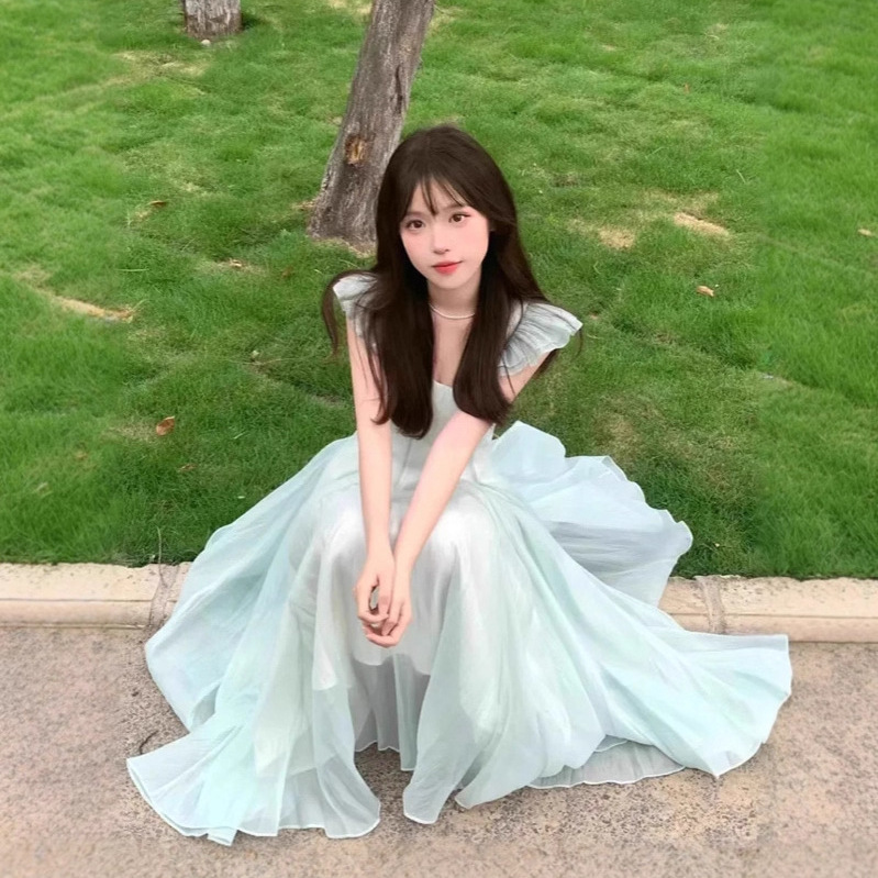 French High-End Atmosphere and Temperament Super Fairy Dress for Women Summer New Seaside Slimming Waist Design Fairy Dress French High-End Atmosphere and Temperament Super Fairy Dress for Women Summer New Seaside Slimming Waist Design Fairy Dress