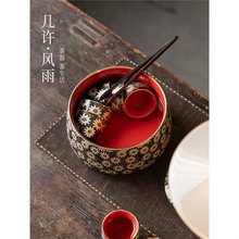 茶洗笔洗手工高档金银水缸缸废家用错茶渣号大茶具陶瓷建水批发