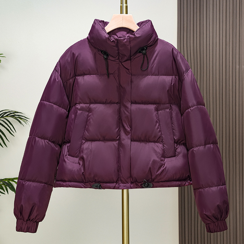 European and American style winter new casual women's clothing candy colored short, thick jacket, high waisted long_voghion.com