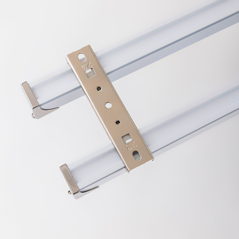 Carril recto silencioso de aleación de aluminio tipo extra grueso cortina pista polea deslizante montado en la parte superior lateral monorril doble carril moderno y simple