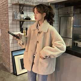 冬季外套女ins新款加厚绒韩版仿羊羔学生超火宽松百搭毛绒绒上衣